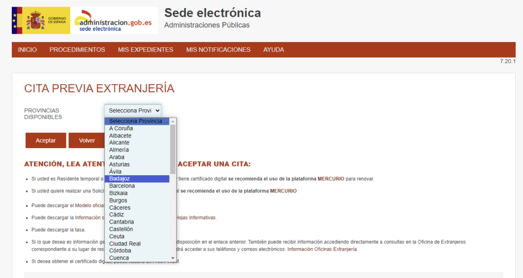 cita previa extranjeria
