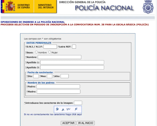 instancia policia nacional